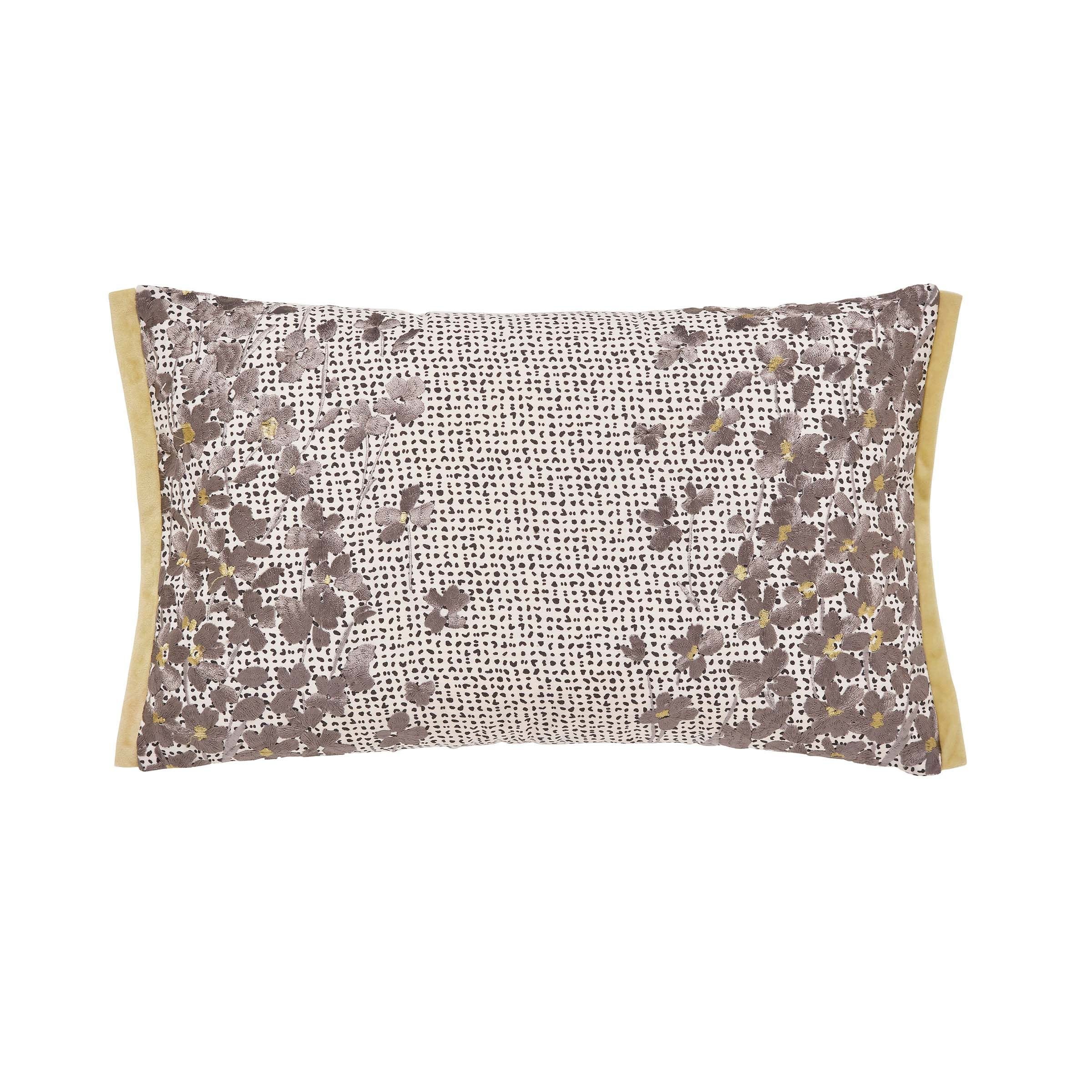 Anise Floral Cushion By Helena Springfield In Charcoal Grey